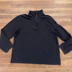 Hudson River Women's Black Grey Ribbed Quarter Zip Pullover - Size L